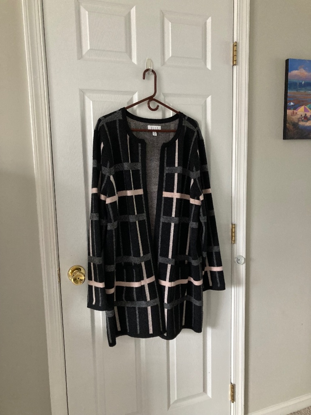 Long plaid dressy jacket